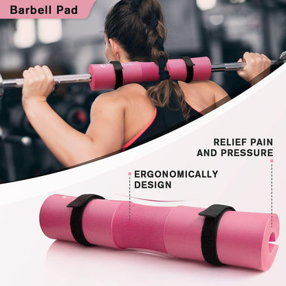 Ritfit Upgraded 7 Pack Barbell Squat Pad Set with Resistance Band,2 Safety Strap