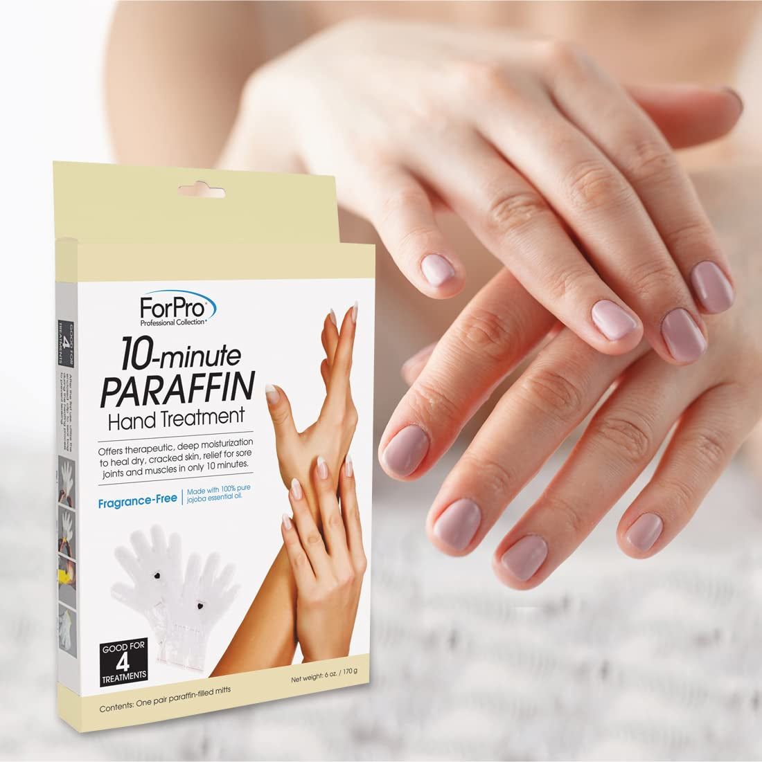 10-Minute Paraffin Hand Treatment, Spa and Home Treatment Gloves, Fragrance Free, One-Pair