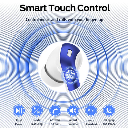 VEATOOL Bluetooth Headphones True Wireless Earbuds 65H Playback Power Display Earphones with Wireless Charging Case IPX7 Waterproof In-Ear Earbuds with Mic for TV Smart Phone Computer Laptop