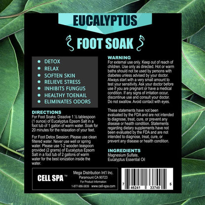 Detox Foot Soak Bath Premium 16 Ounce Eucalyptus Scented Epsom Salt Magnesium Sulfate to Help Detox, Relax, Relieve Stress & Soften Your Feet