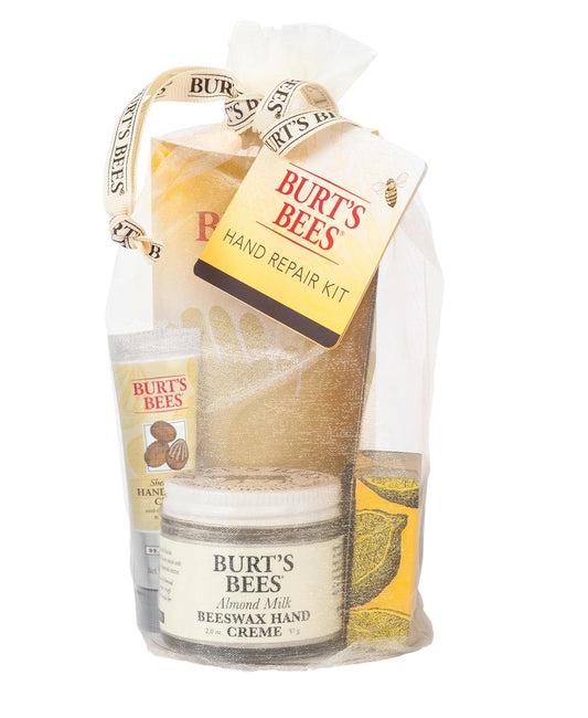 Back to School Gift Ideas - Hand Repair Set, 3 Hand Creams plus Gloves - Almond Milk, Lemon Butter Cuticle Cream, Shea Butter Repair