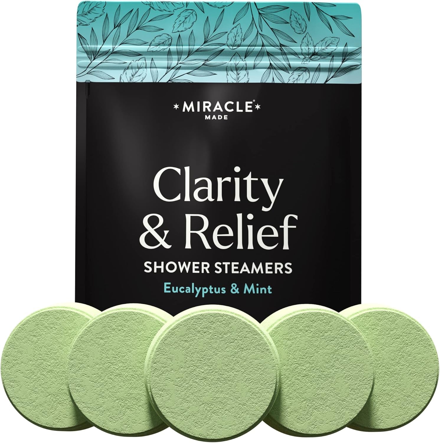 Aromatherapy Shower Steamers - 15 Essential Oil Tablets - Mint Scented Shower Steamers for Sinus Presents for Women & Men