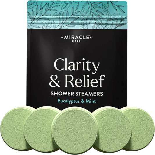 Aromatherapy Shower Steamers - 15 Essential Oil Tablets - Mint Scented Shower Steamers for Sinus Presents for Women & Men