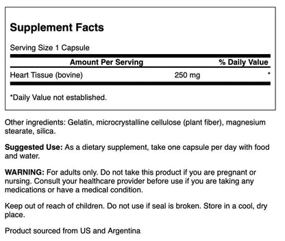 Heart Glandular 250 Mg 60 Capsules
