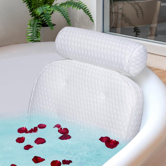 Comfortable Bath Pillow for Tub Neck and Back Support with Non-Slip Suction Cups
