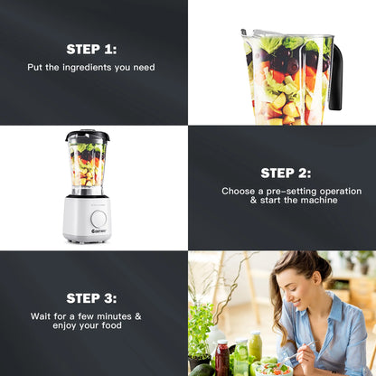 1500W Countertop Smoothies Blender 10 Speed W/ 6 Pre-Setting Programs