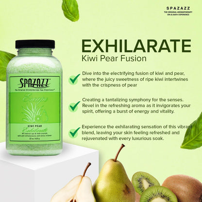 Spazzaz Hot Tub & Spa Bath Salt Aromatherapy Crystals. 22 Oz Kiwi Pear Crystals and Bath Salts - Oil-Free & Safe for All Spas