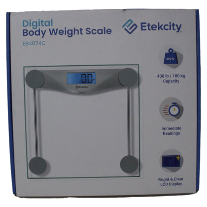 Scale for Weight, 400Lb Capacity Bathroom Scale with LCD Display, Silver, EB4074C