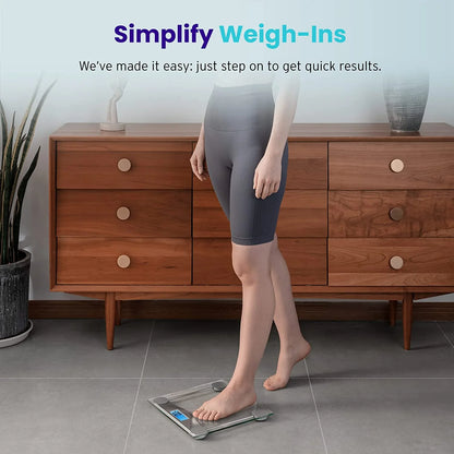 Scale for Weight, 400Lb Capacity Bathroom Scale with LCD Display, Silver, EB4074C