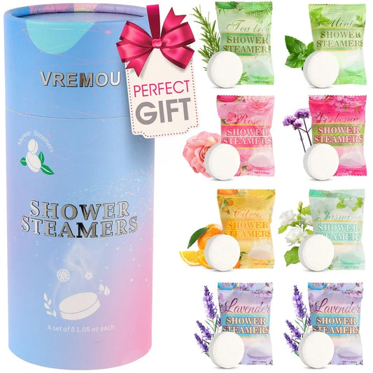 Shower Steamers Aromatherapy - 8 Pcs Shower Bombs with Essential Oil for Home SPA, Self-Care Relaxation, Valentines Day Gifts for Men Women, for Birthday Gift