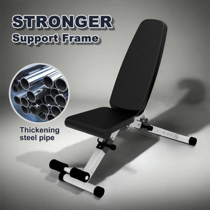 Adjustable Foldable Weight Bench Press, Home Gym Strength Training Exercise Workout Bench for Full Body