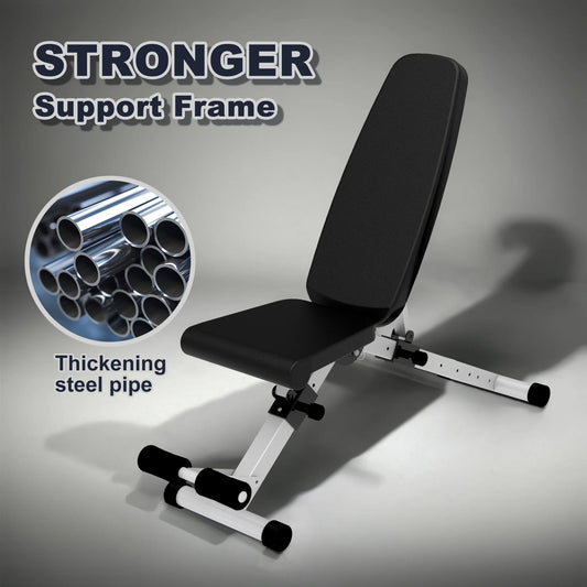 Adjustable Foldable Weight Bench Press, Home Gym Strength Training Exercise Workout Bench for Full Body