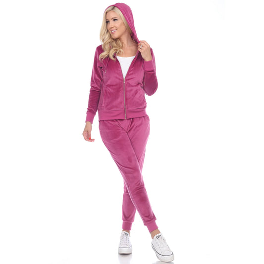 Women'S 2 Piece Velour Tracksuit Set