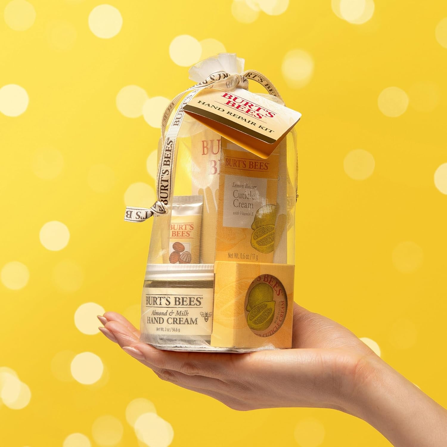 Back to School Gift Ideas - Hand Repair Set, 3 Hand Creams plus Gloves - Almond Milk, Lemon Butter Cuticle Cream, Shea Butter Repair