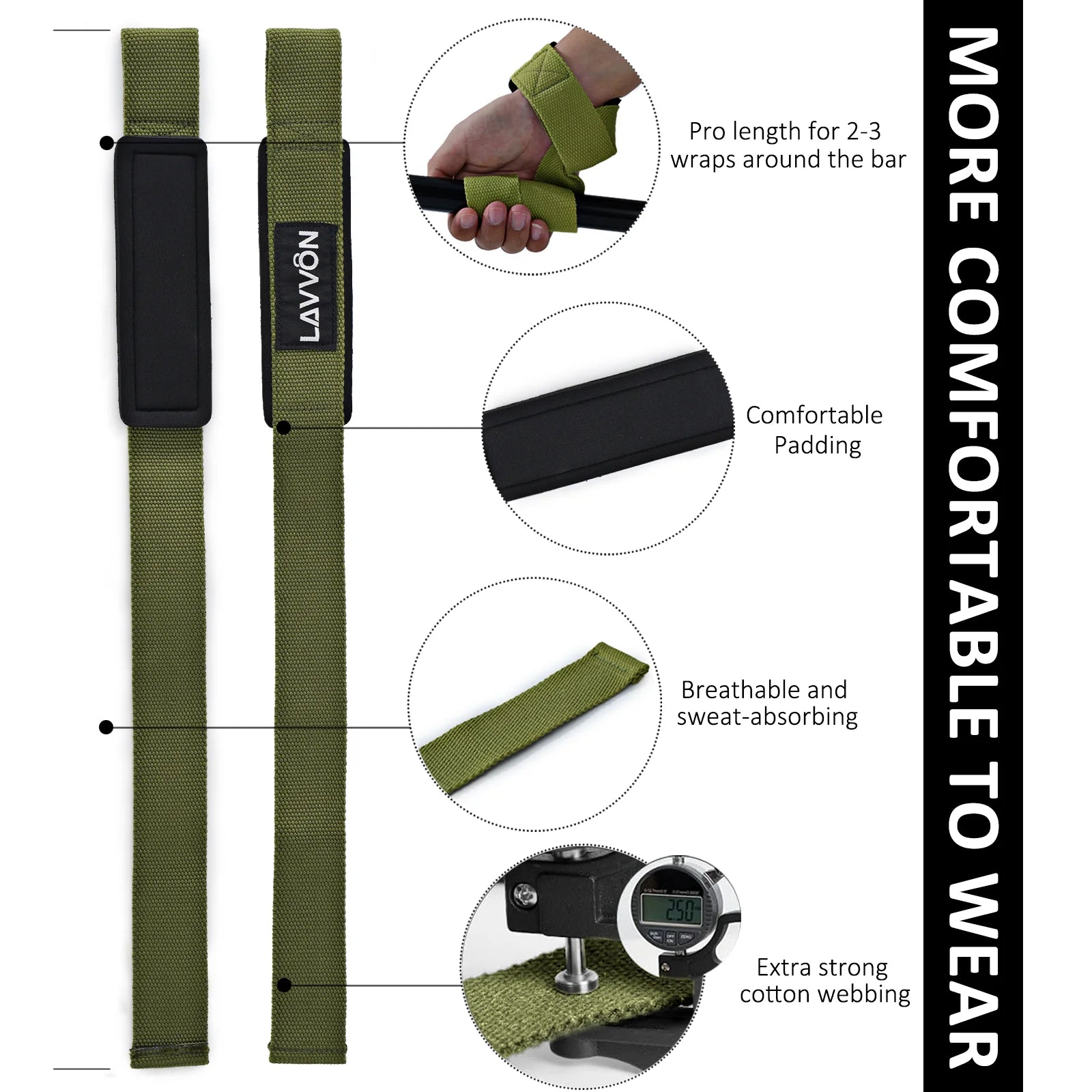 Squat Pad Set - Foam Barbell Pad for Squats Cushion, Lunges & Bar Padding for Hip Thrusts - Standard Weight Bar Pad - with Ankle Straps, Wrist Straps for Weightlifting